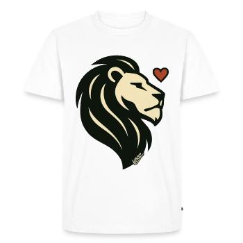 Lionheart Lion Silhouette - T-shirt Premium bio Homme - blanc - Devant - Nico (187cm)