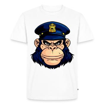 Monkey Police - Men's Premium Organic T-Shirt - white - Front - Nico (187cm)