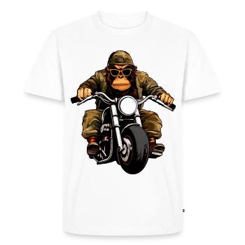 Singes motards - T-shirt Premium bio Homme - blanc - Devant - Nico (187cm)