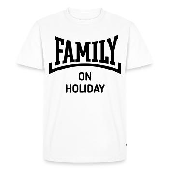 Family On Holiday (Family Holiday / Concave / B) - Men's Premium Organic T-Shirt - white - Front - Nico (187cm)