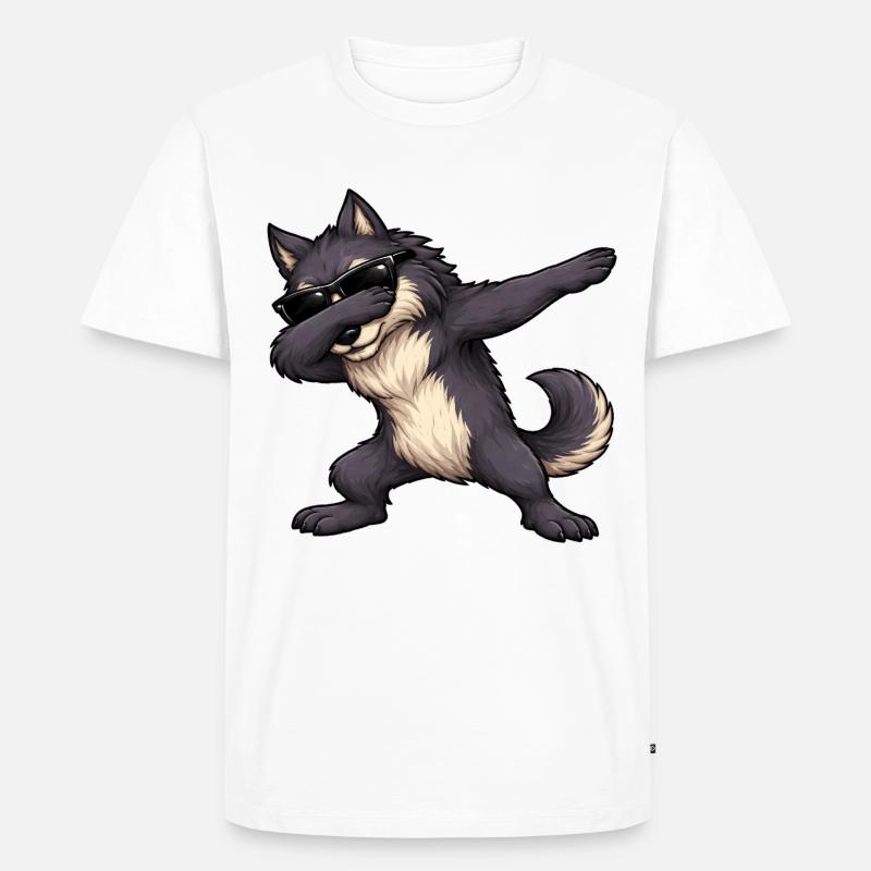 Dabbing Werwolf - Männer Premium Bio T-Shirt - Weiß
