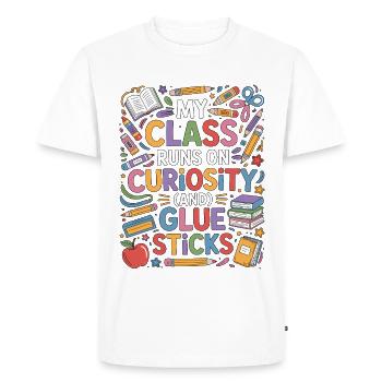 Elementary Teacher My Class Runs On Education - Men's Premium Organic T-Shirt - white - Front - Nico (187cm)