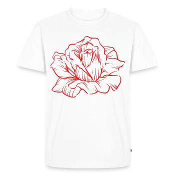 Art en ligne rose rouge - T-shirt Premium bio Homme - blanc - Devant - Nico (187cm)