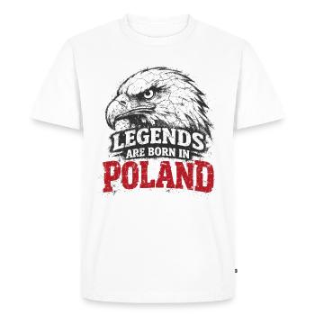 Légende polonaise : Aigle blanc – Orgueil & Tradition - T-shirt Premium bio Homme - blanc - Devant - Nico (187cm)