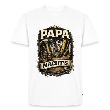 Dad Power's Tool Motif in Vintage Style - Men's Premium Organic T-Shirt - white - Front - Nico (187cm)