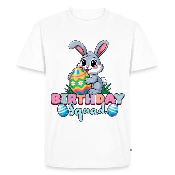 Escouade d’anniversaire Joyeux lapin de Pâques Printemps - T-shirt Premium bio Homme - blanc - Devant - Nico (187cm)