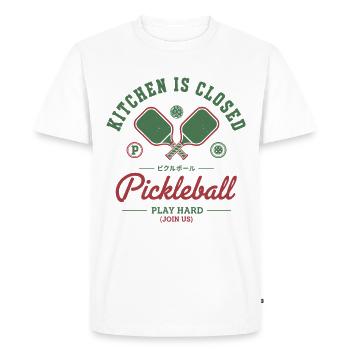 Pickleball Kitchen Is Closed Play Hard Player - Men's Premium Organic T-Shirt - white - Front - Nico (187cm)