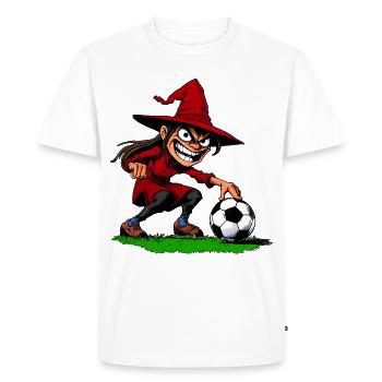 Footballeur Sorcière - T-shirt Premium bio Homme - blanc - Devant - Nico (187cm)