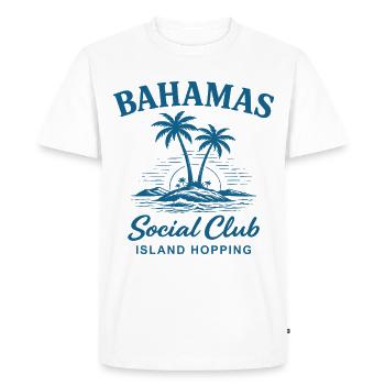 Bahamas Social Club Island Hopping - Men's Premium Organic T-Shirt - white - Front - Nico (187cm)