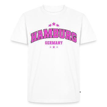 Hamburg Shirt for Women Pink College Style - Men's Premium Organic T-Shirt - white - Front - Nico (187cm)