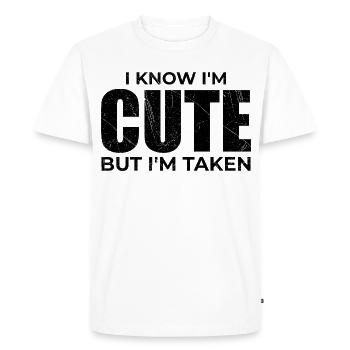 Cute but already taken - Humor Committed Couple - Men's Premium Organic T-Shirt - white - Front - Nico (187cm)