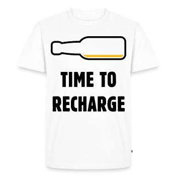 Time To Recharge (Beer / Beer / POS 2C) - Men's Premium Organic T-Shirt - white - Front - Nico (187cm)