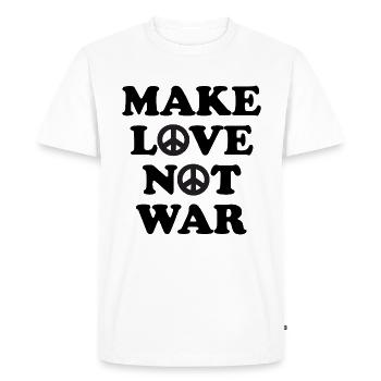 Faites l’amour, pas la guerre - T-shirt Premium bio Homme - blanc - Devant - Nico (187cm)