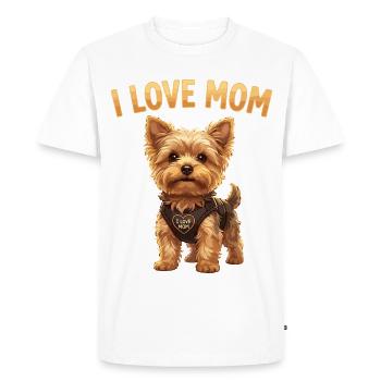J’adore le design du Yorkshire Terrier de Maman - T-shirt Premium bio Homme - blanc - Devant - Nico (187cm)