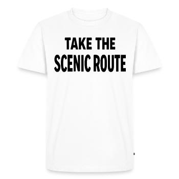 Prenez la route panoramique Abenteuer Reise Spruch - T-shirt Premium bio Homme - blanc - Devant - Nico (187cm)