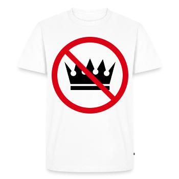 Pas de rois ! (Pancarte de protestation / POS 2C) - T-shirt Premium bio Homme - blanc - Devant - Nico (187cm)