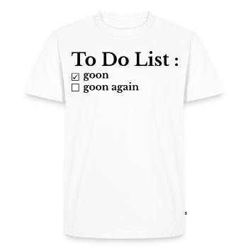To-Do List Drôle : Ma Liste de Choses à Faire - T-shirt Premium bio Homme - blanc - Devant - Nico (187cm)