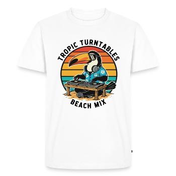 Toucan DJ Tropic Turntables Beach Mix - Men's Premium Organic T-Shirt - white - Front - Nico (187cm)