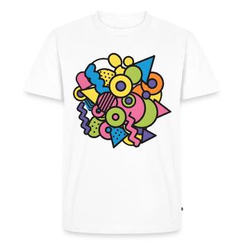 Colorful Memphis Shapes Retro Pop Art Design 90s - Men's Premium Organic T-Shirt - white - Front - Nico (187cm)