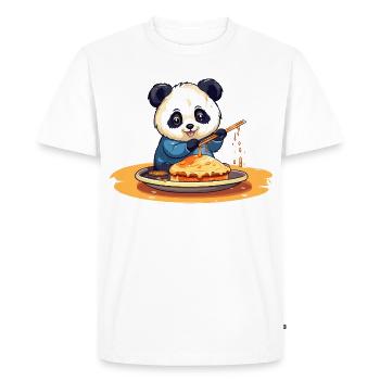 Panda Cooking Pancakes - T-shirt Premium bio Homme - blanc - Devant - Nico (187cm)