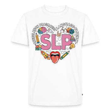Speech Therapy Speech Language Pathology SLP - Men's Premium Organic T-Shirt - white - Front - Nico (187cm)
