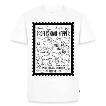 SLP Professional Yapper Pathology Assistant - Men's Premium Organic T-Shirt - white - Front - Nico (187cm)