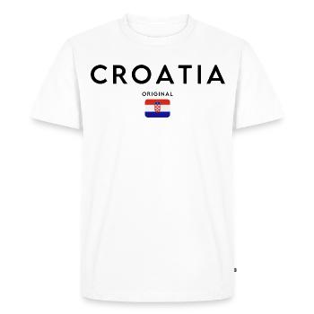 Drapeau croate, design minimaliste élégant - T-shirt Premium bio Homme - blanc - Devant - Nico (187cm)