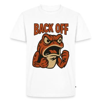 Back Off Angry Frog Patch - Men's Premium Organic T-Shirt - white - Front - Nico (187cm)