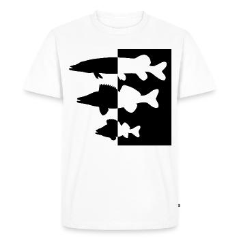 Pike and zander perch - Men's Premium Organic T-Shirt - white - Front - Nico (187cm)