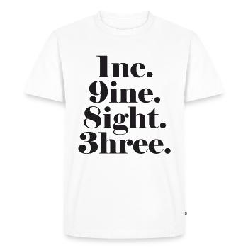 Millésime 1983 - T-shirt Premium bio Homme - blanc - Devant - Nico (187cm)