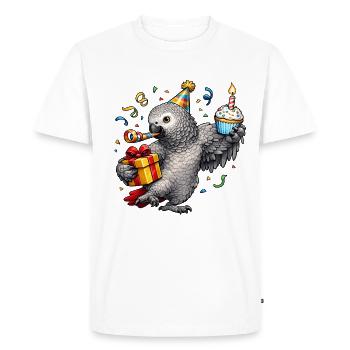 African grey parrot birthday - Men's Premium Organic T-Shirt - white - Front - Nico (187cm)