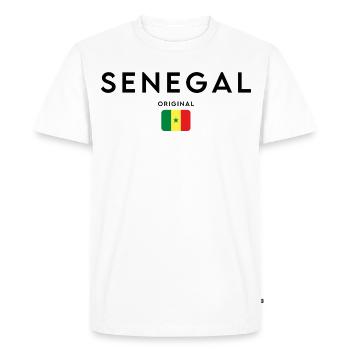 Fierté sénégalaise, design minimaliste et élégant - T-shirt Premium bio Homme - blanc - Devant - Nico (187cm)