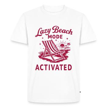 Ambiances estivales activées du Mode Plage Paresseuse - T-shirt Premium bio Homme - blanc - Devant - Nico (187cm)