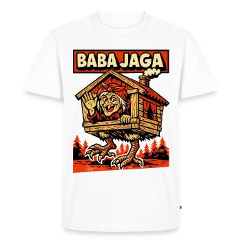 Légende de la sorcière slave Baba Jaga - T-shirt Premium bio Homme - blanc - Devant - Nico (187cm)