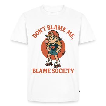 Ne blâme pas la société - T-shirt Premium bio Homme - blanc - Devant - Nico (187cm)