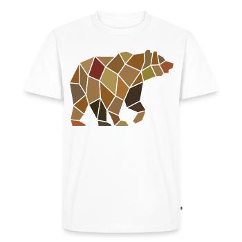 Ours géométrique à partir de Mosaic Polygon - T-shirt Premium bio Homme - blanc - Devant - Nico (187cm)