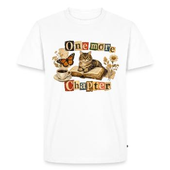 One More Chapter - Cozy Reading Cat - Men's Premium Organic T-Shirt - white - Front - Nico (187cm)