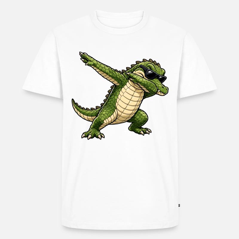Squapping Crocodile - Maglietta ecologica premium da uomo - bianco