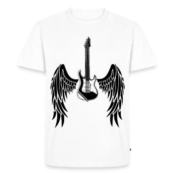 Guitare ailée noire - T-shirt Premium bio Homme - blanc - Devant - Nico (187cm)