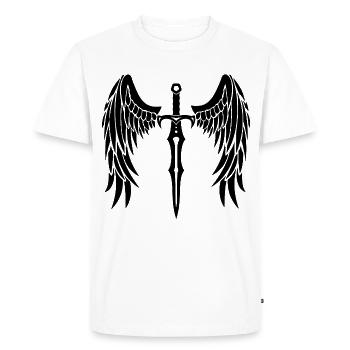 épée ailée noire - T-shirt Premium bio Homme - blanc - Devant - Nico (187cm)