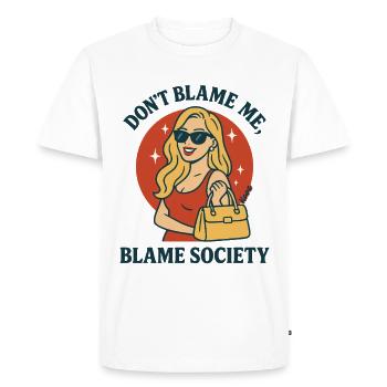 Ne blâme pas la société - T-shirt Premium bio Homme - blanc - Devant - Nico (187cm)