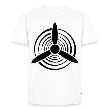 Hélice graphique couleur unie - T-shirt Premium bio Homme - blanc - Devant - Nico (187cm)
