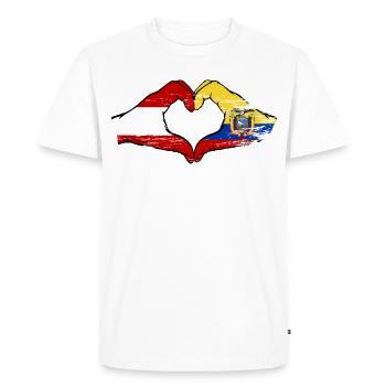 Austria Ecuador flag heart used - Men's Premium Organic T-Shirt - white - Front - Nico (187cm)