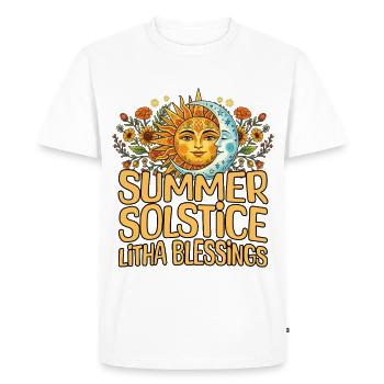 Litha Pagan Solstice d’été Midsommar - T-shirt Premium bio Homme - blanc - Devant - Nico (187cm)