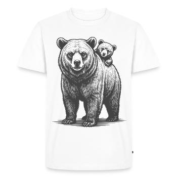 Bears Dad Baby Bear Young Father Child Son Daughter - Men's Premium Organic T-Shirt - white - Front - Nico (187cm)