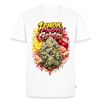 Lemon Cherry Gelato Graffiti Print - T-shirt Premium bio Homme - blanc - Devant - Nico (187cm)