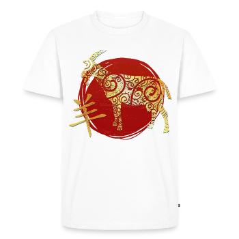Horoscope du zodiaque chinois de la chèvre - T-shirt Premium bio Homme - blanc - Devant - Nico (187cm)