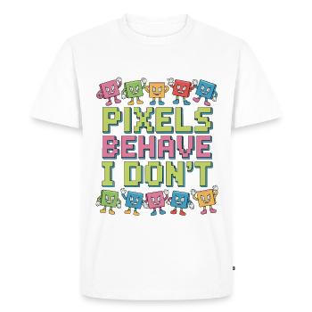Pixel du designer de logo se comporte comme je ne suis pas designer de marque - T-shirt Premium bio Homme - blanc - Devant - Nico (187cm)