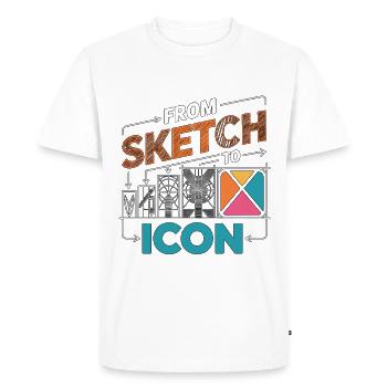 Designer de logos de Sketch à Designer graphique Icon - T-shirt Premium bio Homme - blanc - Devant - Nico (187cm)
