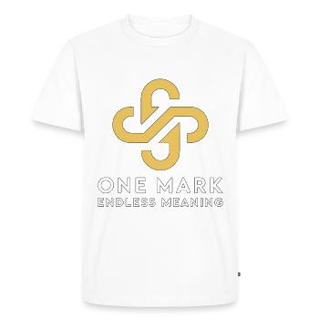 Designer de logos One Mark Endless Graphiste - T-shirt Premium bio Homme - blanc - Devant - Nico (187cm)